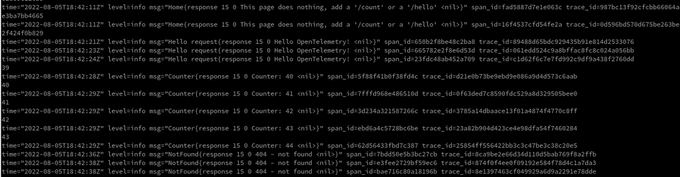 Logs Injected with Trace Data